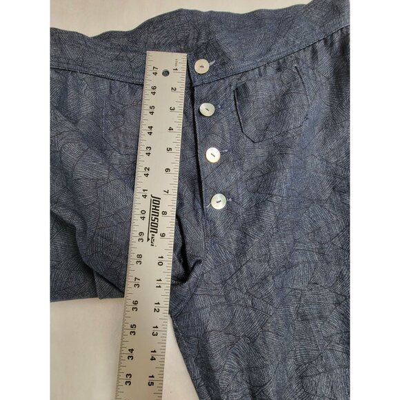 Tancredi & Morgen Womens Patterned Blue Straight Leg Pants Small High Rise Carme - Picture 6 of 8